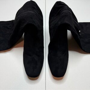 Jewel Badgley Mischka Black Suede Boots Rhinestone Heel Size 11